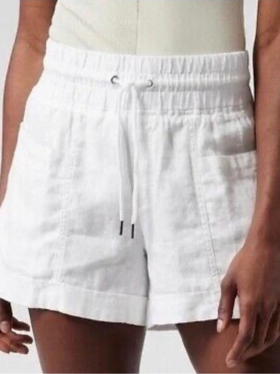 Athleta Pants - Athleta White Drawstring Linen-Blend Women’s Shorts